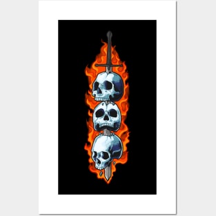 Skull sword tshirt Posters and Art